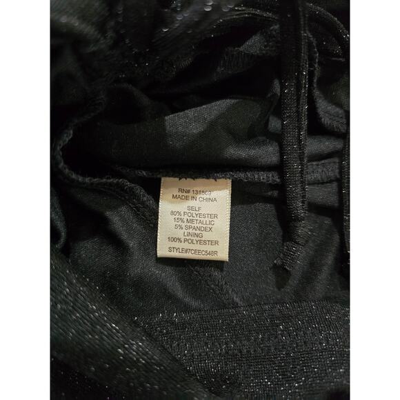 Inspired Hearts Women’s Metallic Black Strapless Ruched Dress Medium NWT - Picture 7 of 9